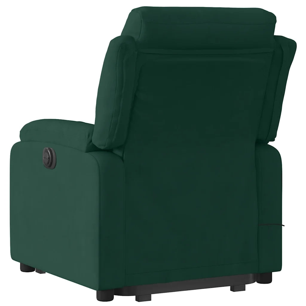 Poltrona Alzapersona Reclinabile Verde Scuro in Velluto