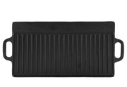 Piattaforma per cottura doppia 50,5 x 23,6 x 1,5 cm - Distribuzione uniforme del calore - Adatto per forno - barbecue - forno a gas - maniglie - padella per griglia