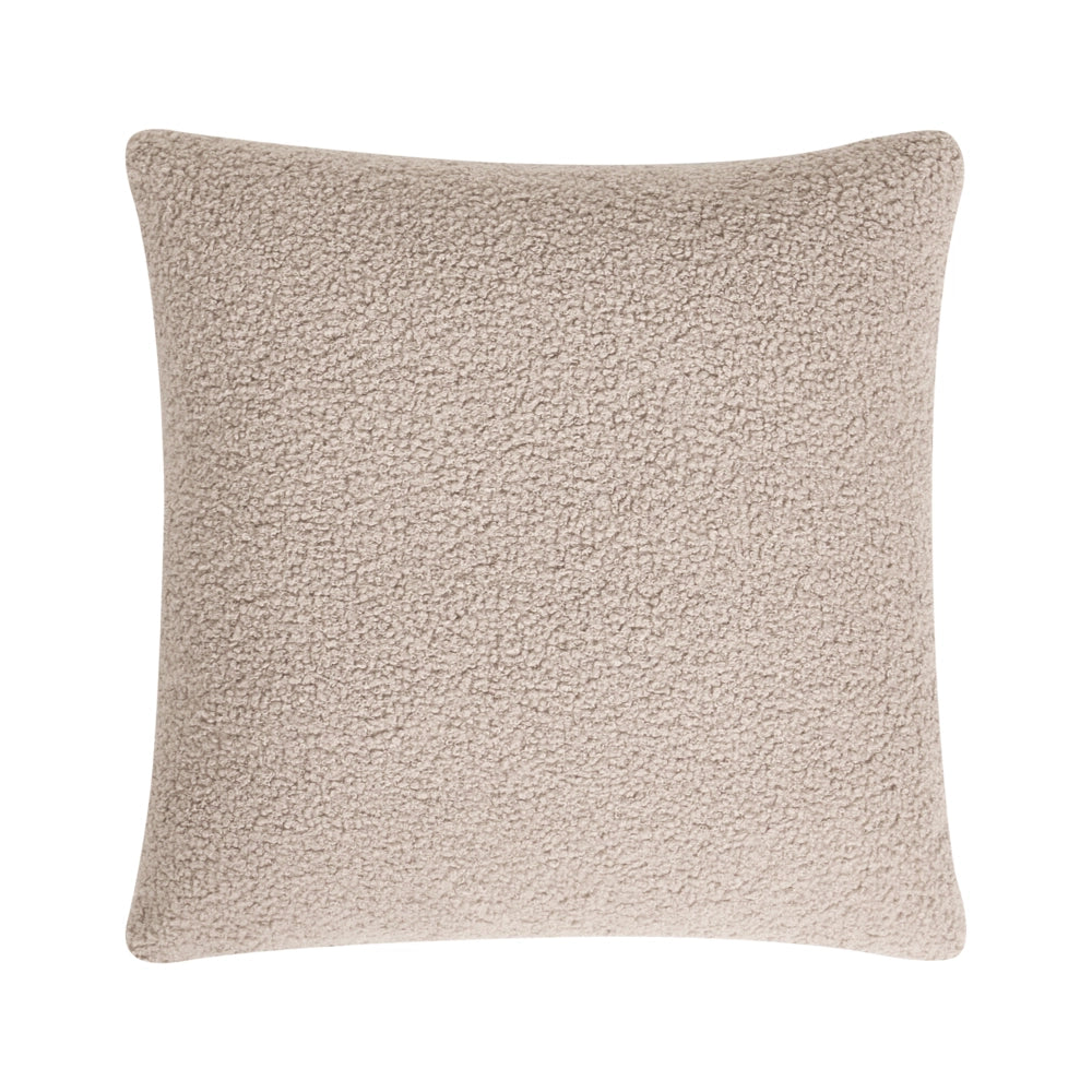 Poltrona beige in bouclé con rivestimento in tessuto e gambe in legno massello, per il soggiorno, con braccioli, in stile moderno