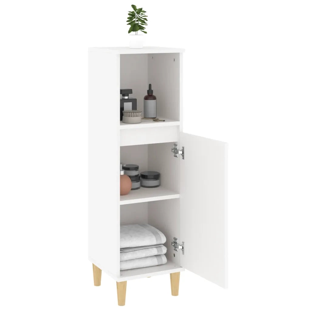 Armadietto da Bagno Bianco 30x30x100 cm in Legno Multistrato 819804