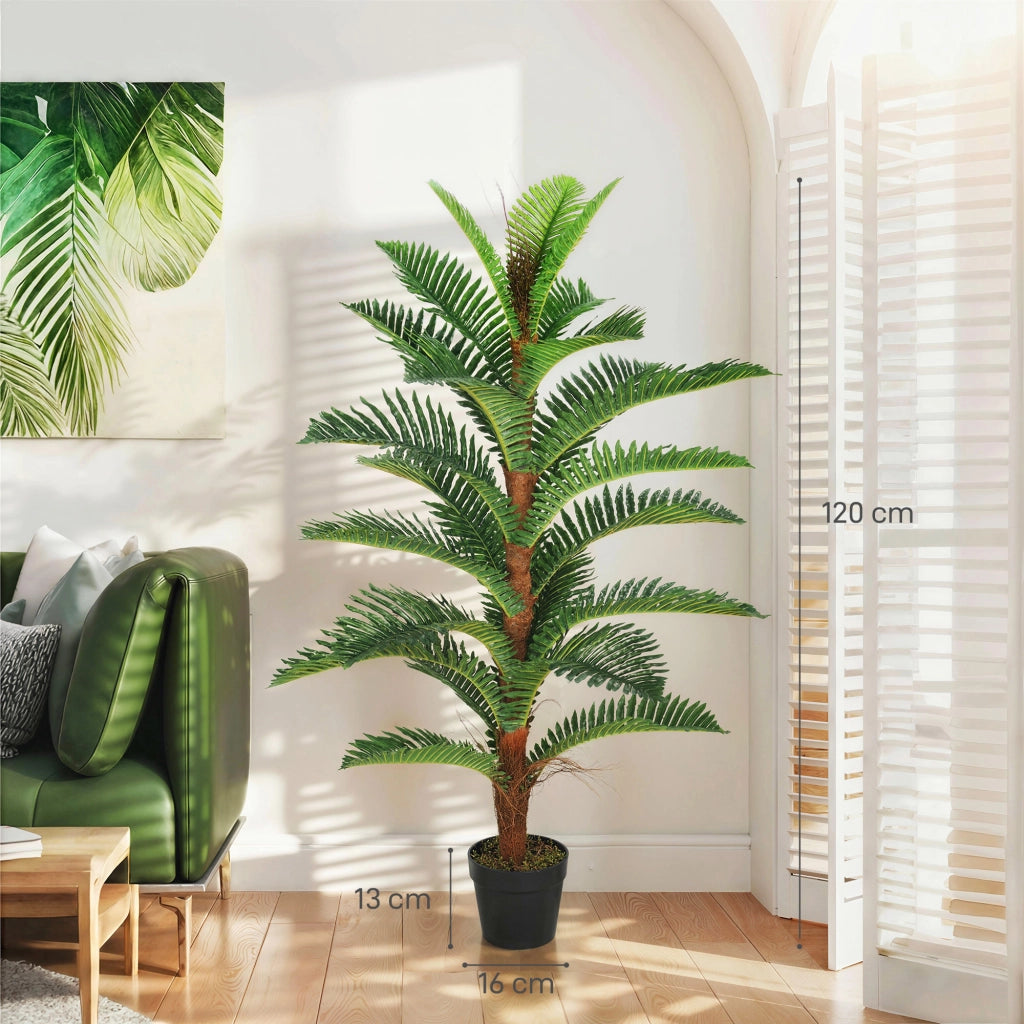 Palma Artificiale ¨C zephmum ¨C Verde 120 cm con Vaso in Plastica