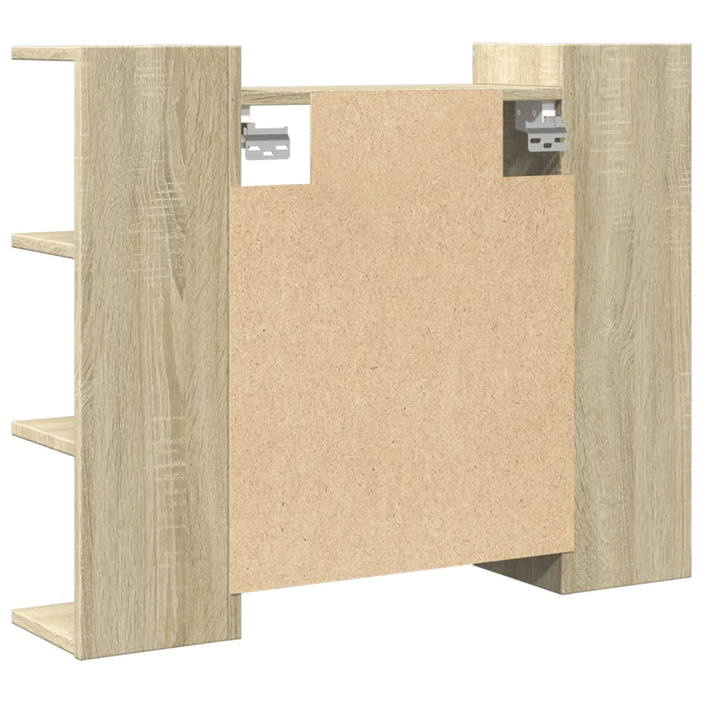 Mobile bagno con specchio-Armadietto a Specchio da Bagno-Mobile bagno con specchio-Armadietto a Specchio da Bagno Rovere Sonoma 80x20,5x64 Multistrato