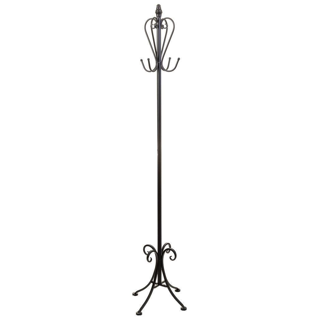 Appendiabiti con portaombrelli in ferro battuto bianco 26x26x178h cm