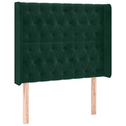 Testiera | Testata ad Orecchio Verde Scuro 93x16x118/128 cm in Velluto