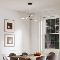 Lampada da Soffitto LED Moderna Ø100x79 cm con Schermo in Acrilico Angolo di Luce Regolabile per Soggiorno Camera o Cucina