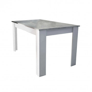 Tavolo Pepper Bianco e Grigio Effetto Cemento - Dimensioni: cm 138 x 80 x 75 h