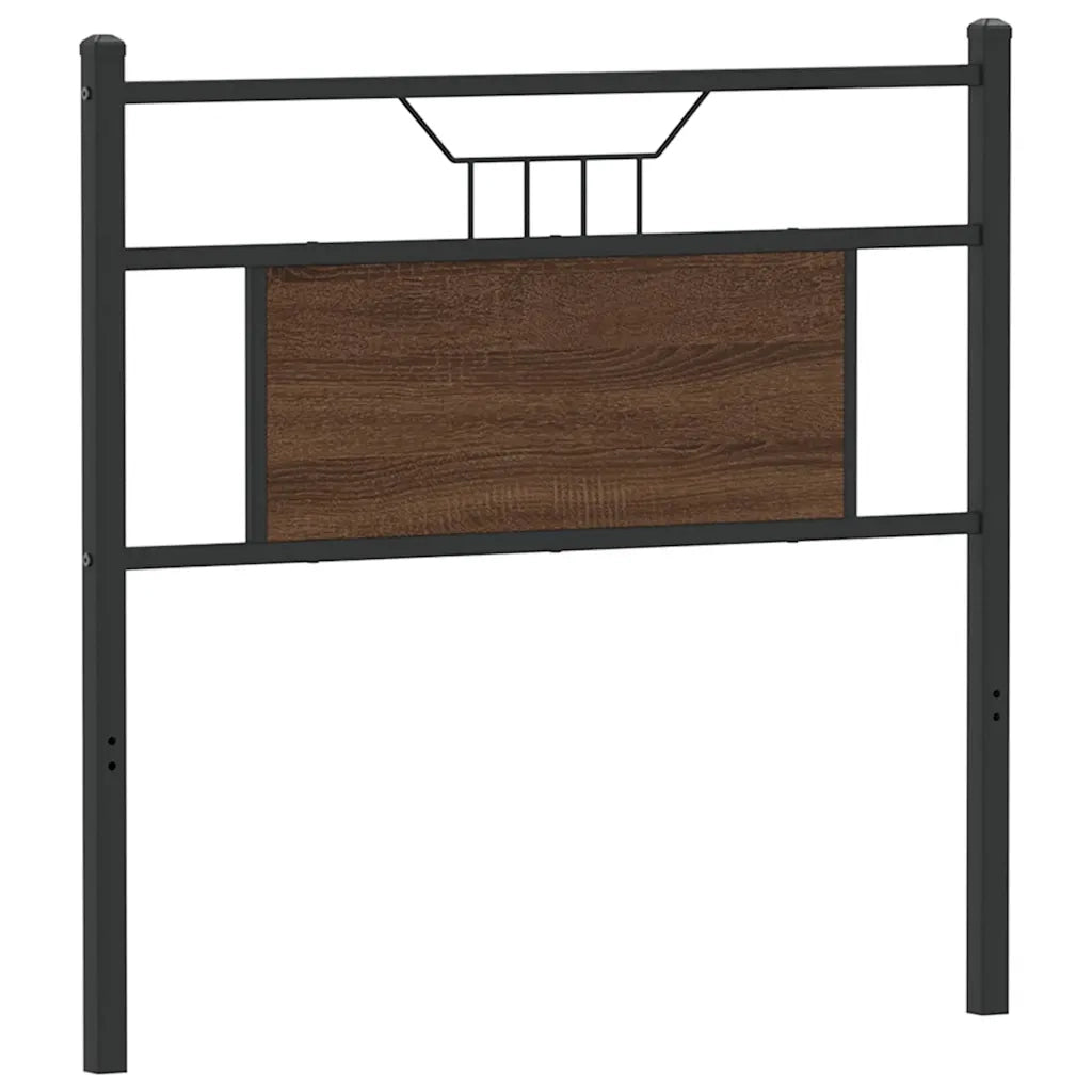 Testiera-Testata-Testiera Decorativa Rovere Marrone 80 cm in Legno Multistrato e Acciaio