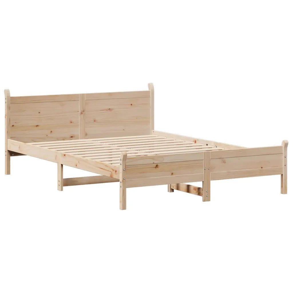 Letto matrimoniale | Letto per adulti | Letto senza Materasso 140x200 cm in Legno Massello di Pino