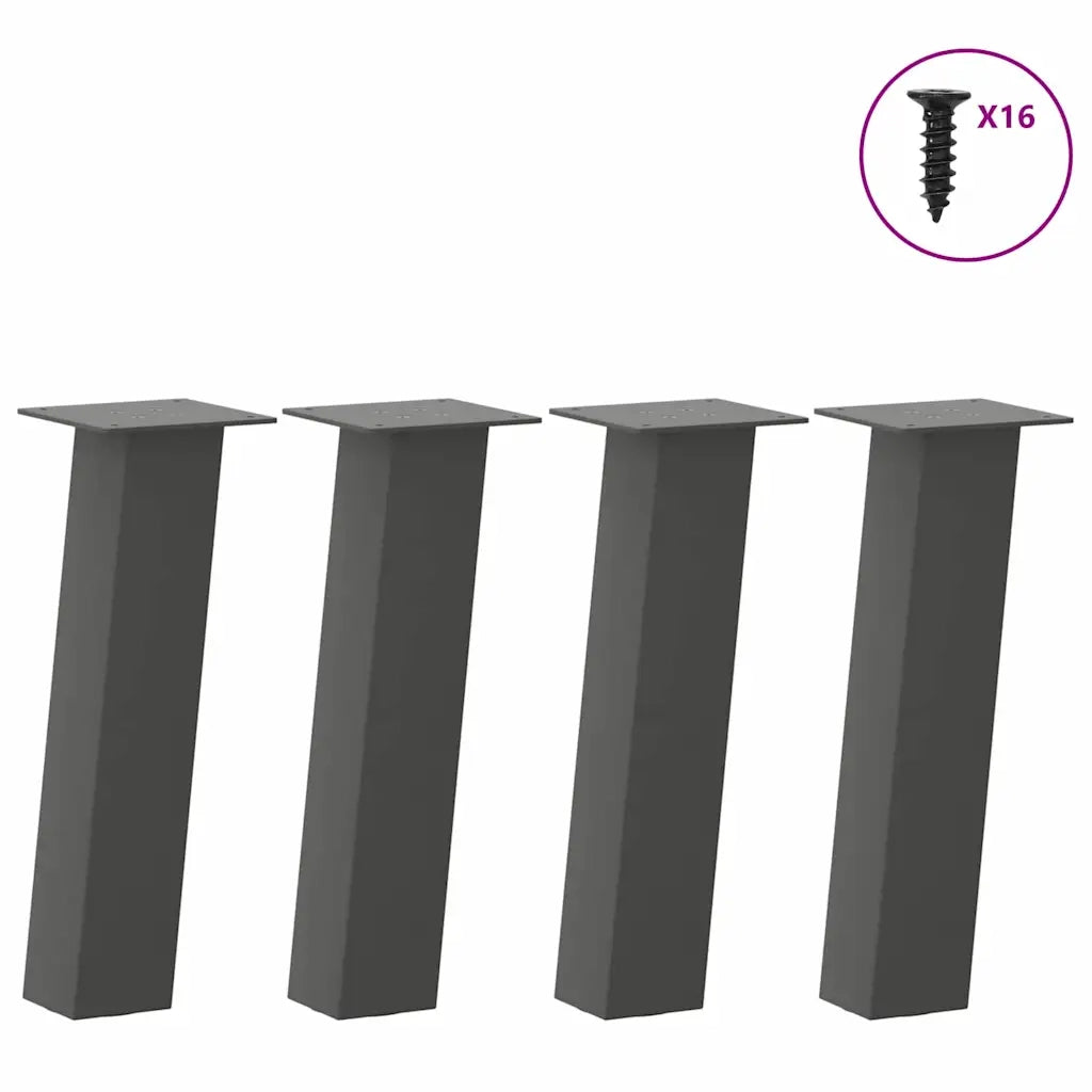 Gambe per tavolino 4 pz Antracite 42 cm Acciaio