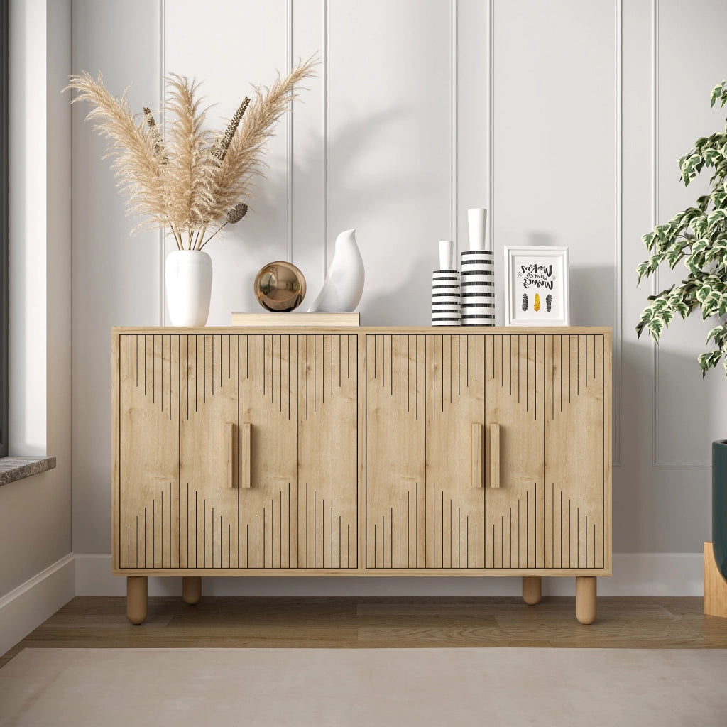 Credenza in legno "Roger" - 120 x 29 x 73 cm - Rovere Zaffiro