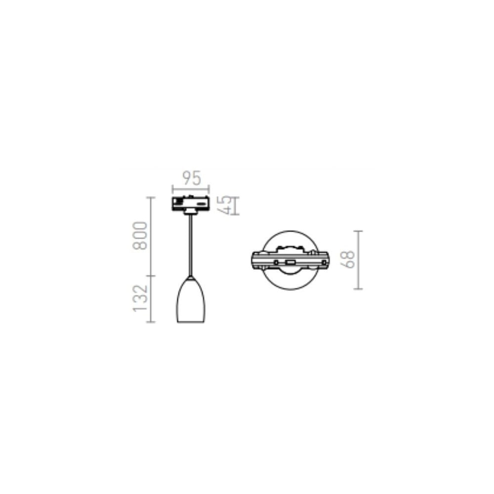 Lampadario BABADES per binario trifase  cromo 230V GU10 35W