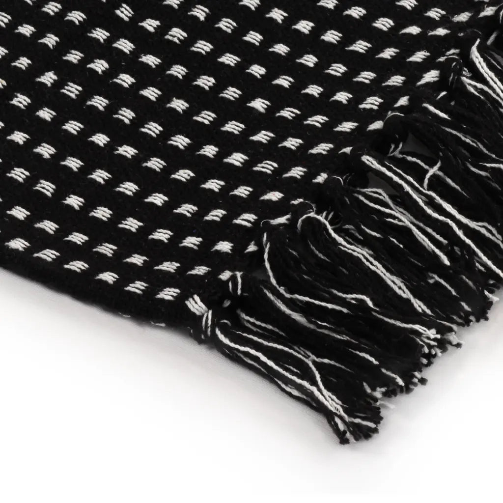 Copriletto in Cotone a Quadri 125x150 cm Nero 245330