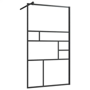 Parete per Doccia Walk-in Vetro Trasparente ESG 90x195 cm Nera CFW8800294