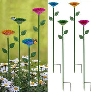 Pacchetto da 4 di stazioni per api - vaschetti per fiori e farfalle, vaschetti per api per esterno, decorazioni per giardino in metallo, vasche per api per terrazza (fucsia, verde, blu, giallo)