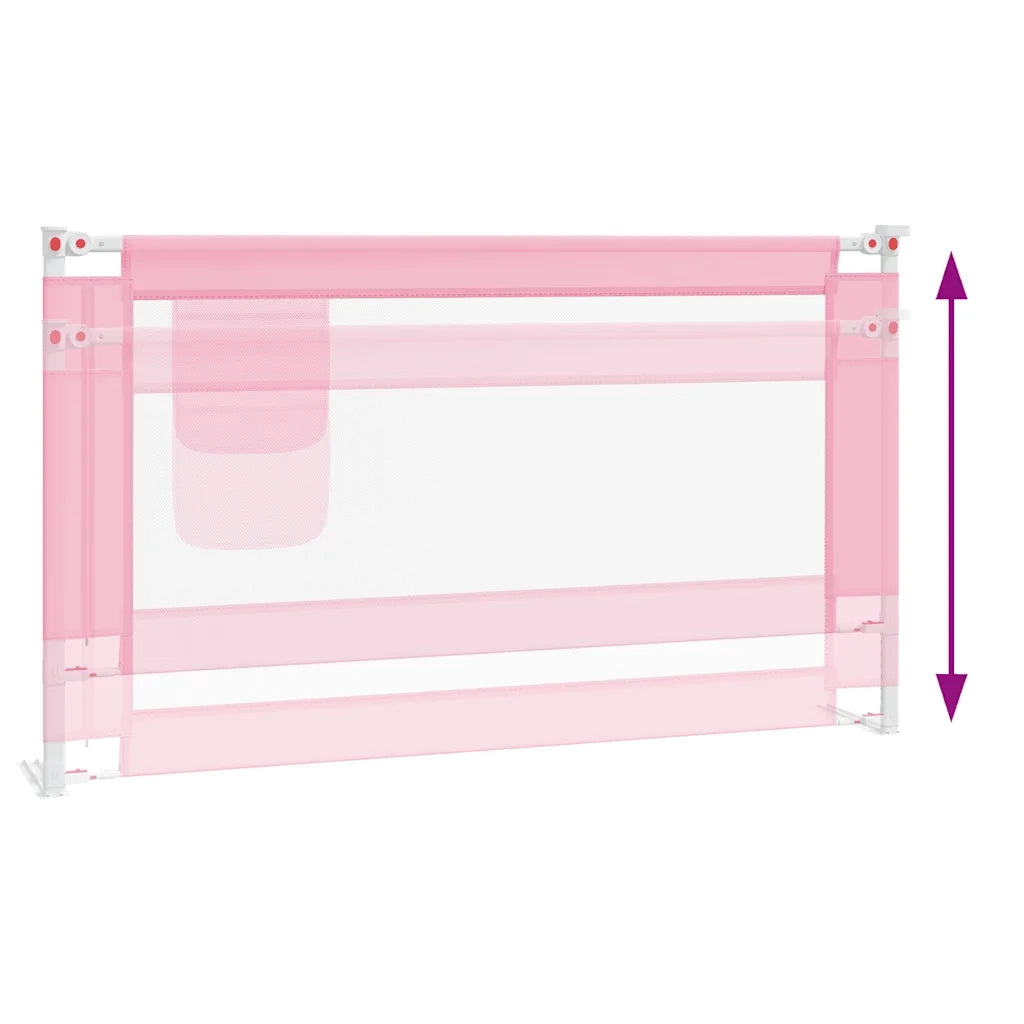Sponda Letto di Sicurezza per Bambini Rosa 140x25cm in Tessuto 10201