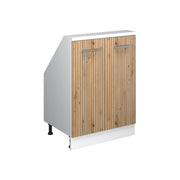 Mobile sottotetto Rion Rovere artigianale/Bianco con 2 porte Vicco