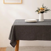 Tappeto da tavolo, grigio scuro, look lino, 100% cotone lavato, quadrato, 140 x 200 cm