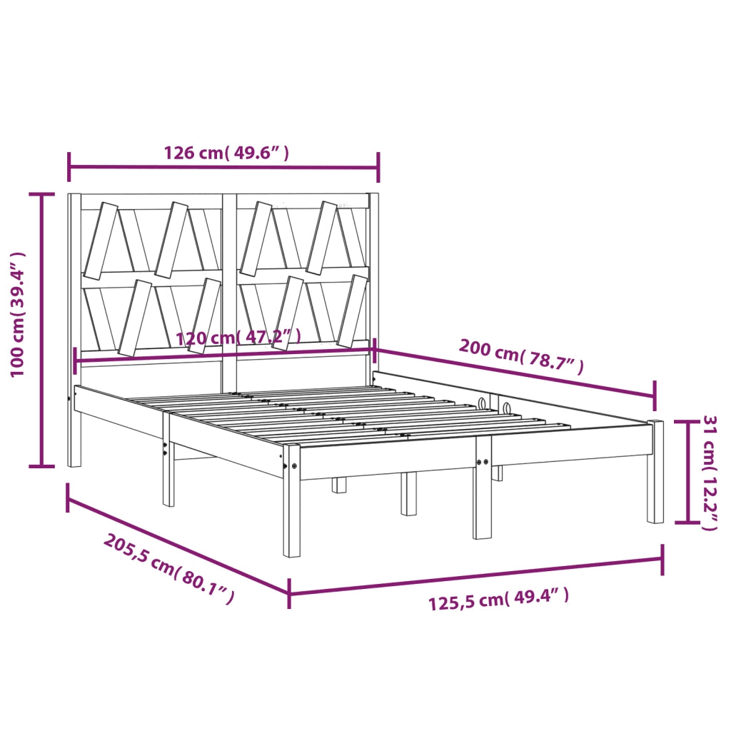Giroletto-Struttura Letto in Legno Massello di Pino 120x200 cm 145474