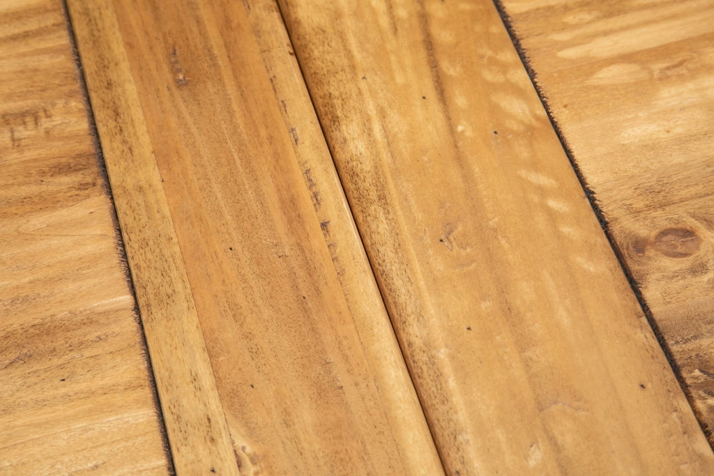Biscottini Tavolo allungabile Country in legno massello di tiglio struttura bianca anticata piano naturale Made in Italy