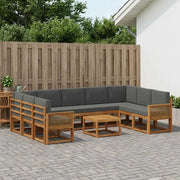 Set di divani da esterno 10 pcs Naturale e Antracite 3385558