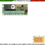 Relè 24 V Optoisolato Per Circuiti Separati Con Uscita Led 5 mA Led 2 Scambi 8 A a 250V Carico Resistivo Attività Segnalata da Led Evita Effetto Ratio Contiene Contatti Liberi Comando Altri Apparati