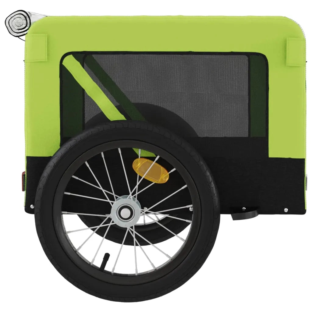 Rimorchio da Bici per Animali Verde e Nero Oxford e Ferro CFW2952804