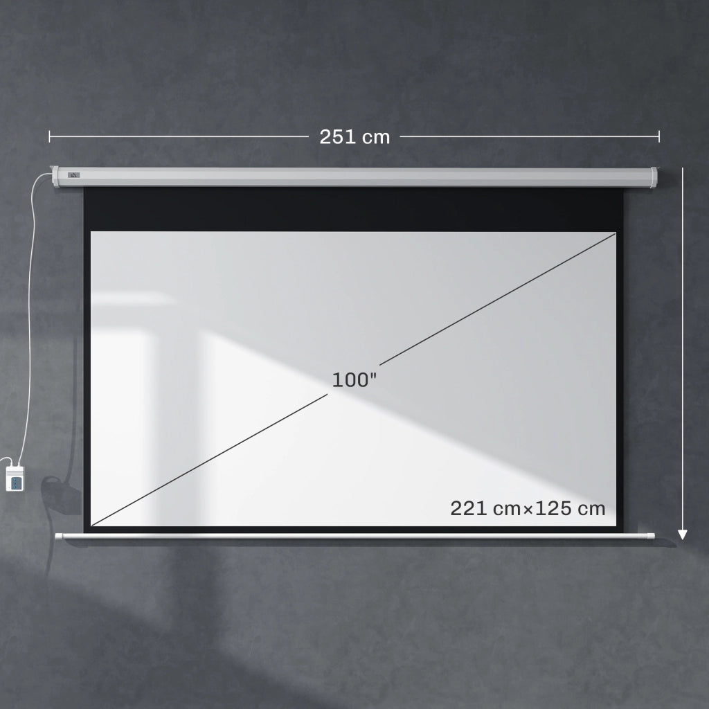 Schermo Motorizzato per Proiettore 100' 16:9 ¨C Xylo ¨C Bianco 251x168 cm con Telecomando
