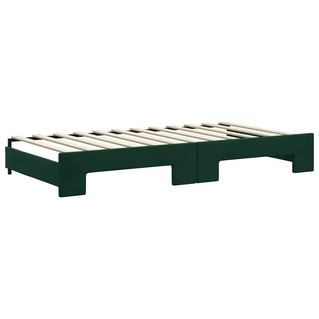 vidaXL Divano Letto con Letto Estraibile Verde Scuro 100x200cm Velluto