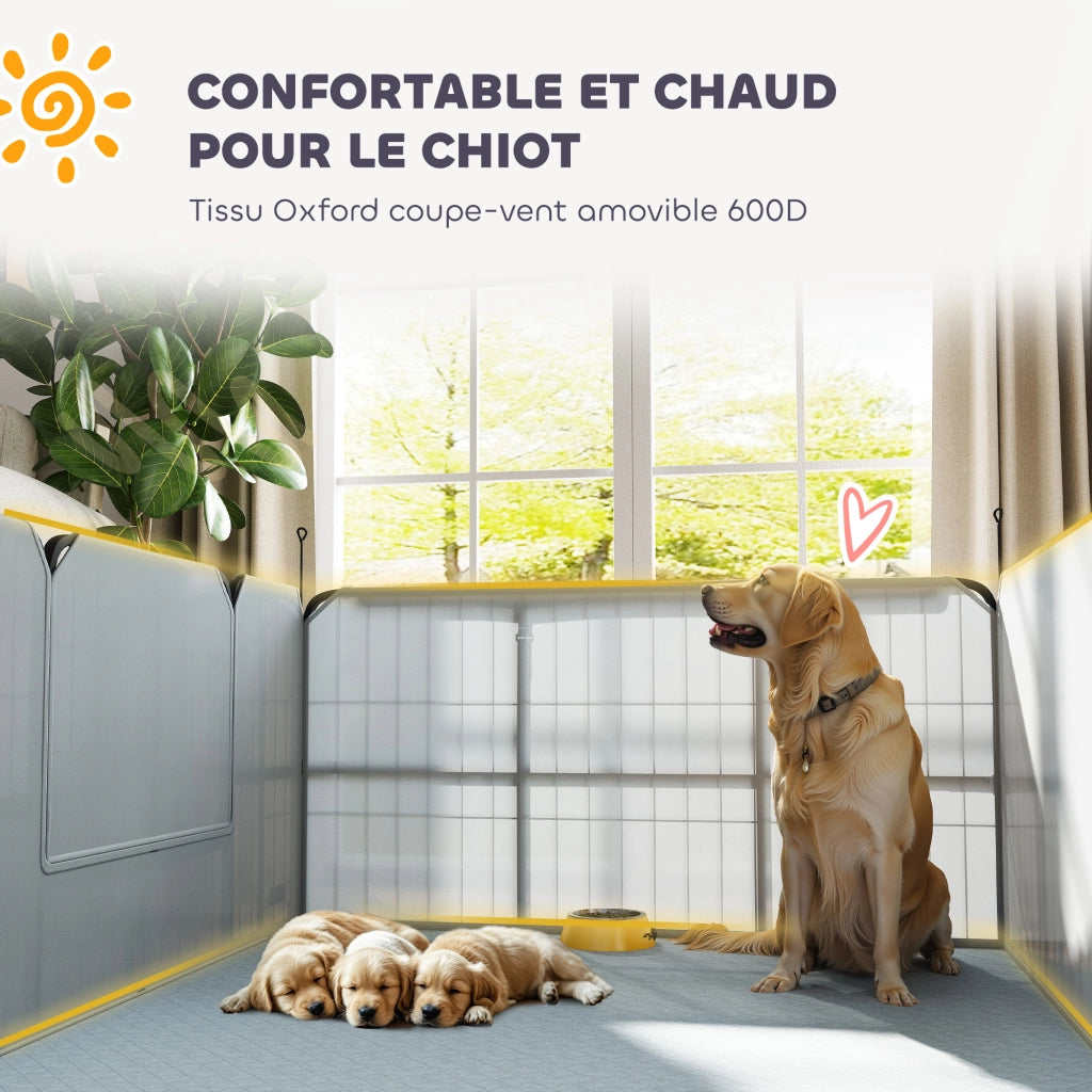 Cuccia per cani con porta ¨C zephmum ¨C 122x122x60 cm nero
