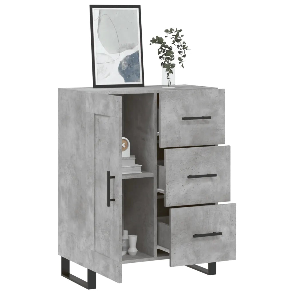 Credenza Grigio Cemento 69,5x34x90 cm in Legno Multistrato 830288