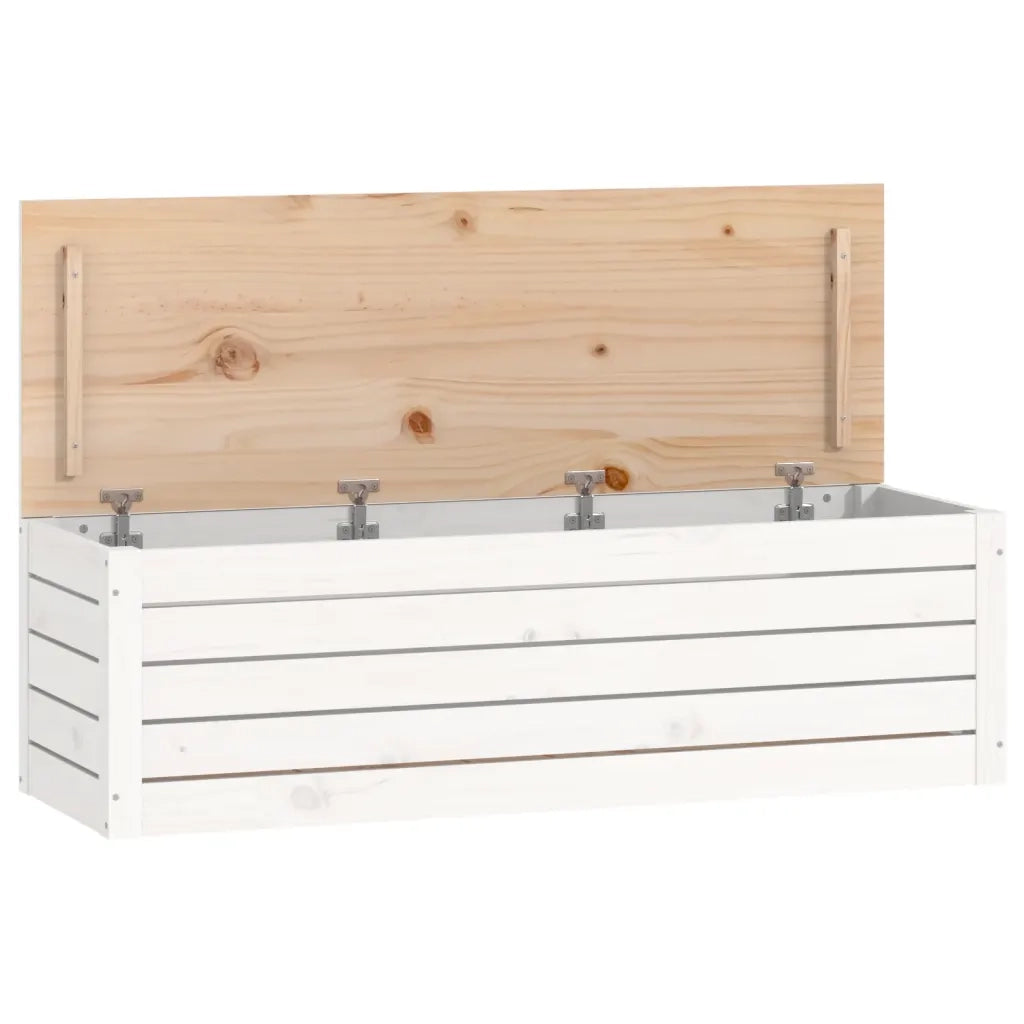 Contenitore Portaoggetti Bianco 109x36,5x33cm Massello di Pino cod mxl 62556