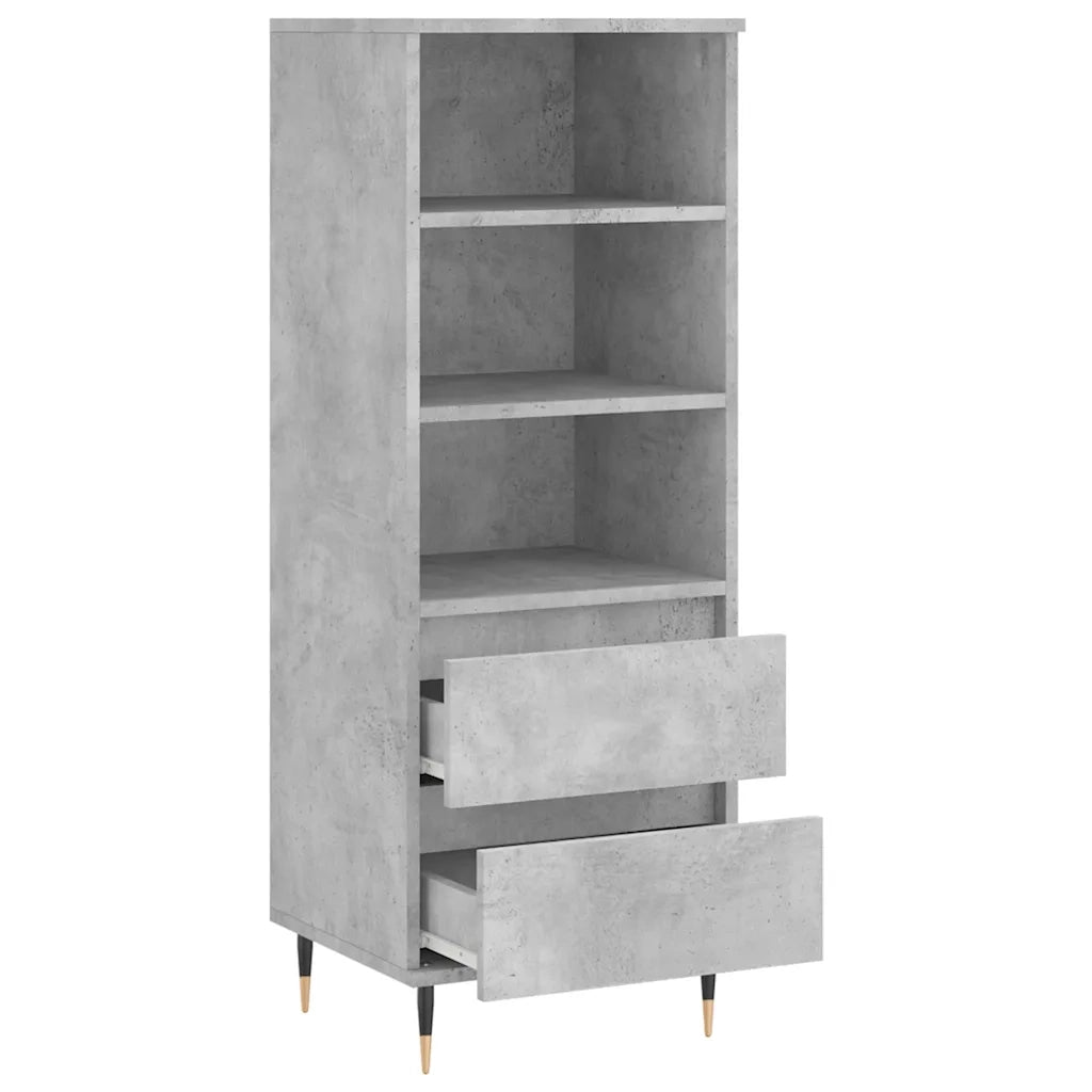 Credenza-Buffet-Armadio da cucina Grigio Cemento 40x36x110 cm in Legno Multistrato 588211