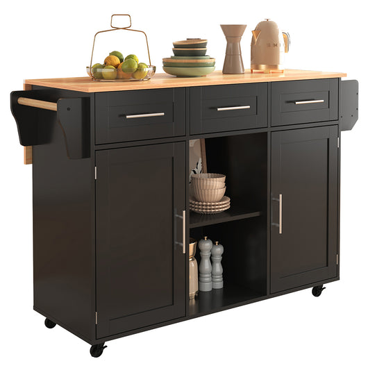 Buffet grande legno massello - Xylo - 139x46x91cm nero piano ribaltabile