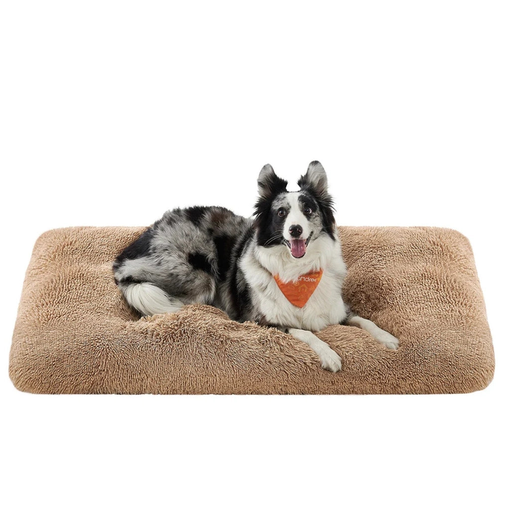 Cesta per cani divano cuccia per animali imbottita 122 x 74 cm morbida lavabile in lavatrice cuscino marrone per cani 12_0006805