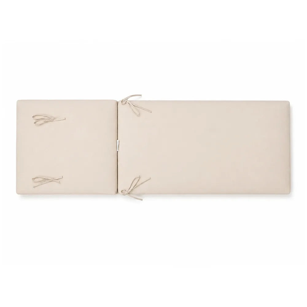 Cuscino per lettino da esterno 190x60 cm con schienale reclinabile e laccetti in poliestere – Beige