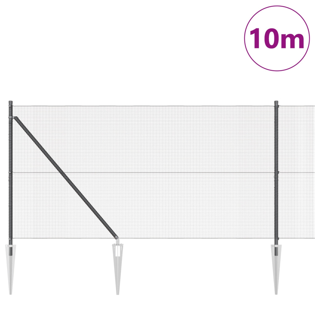 Set di Poste per Recinzione Set di 2 Grigio