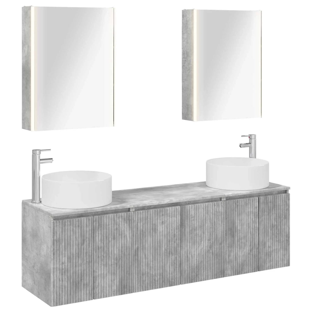Set di Armadi da Bagno 5 pcs Grigio Cemento 3406570