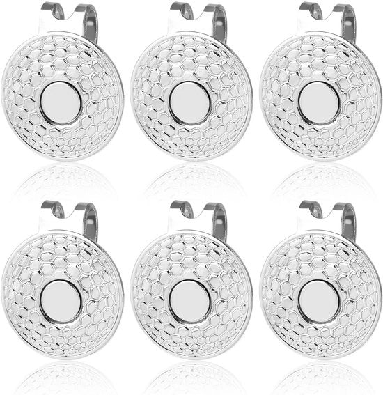 Marcatori di golf in alluminio leggero 6 pezzi - segnalazione magnetica - 3x2,6x1cm - forza di attrito forte