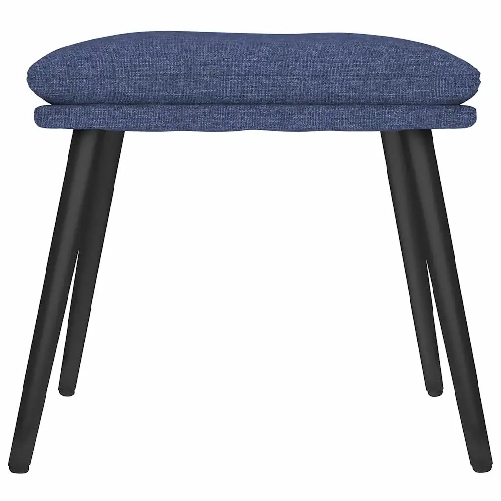 Divano Sedia-Poltrona Relax con Poggiapiedi Blu in Tessuto 366752