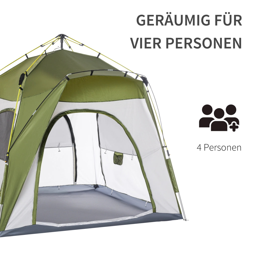 Tenda da Giardino Pop Up ¨C zephmum ¨C Verde Grigio 240x240x199 cm
