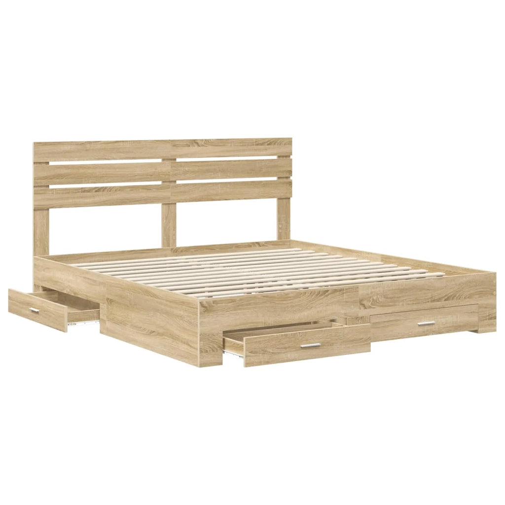 Struttura del letto con cassetto con testiera Legno multistrato 3411610