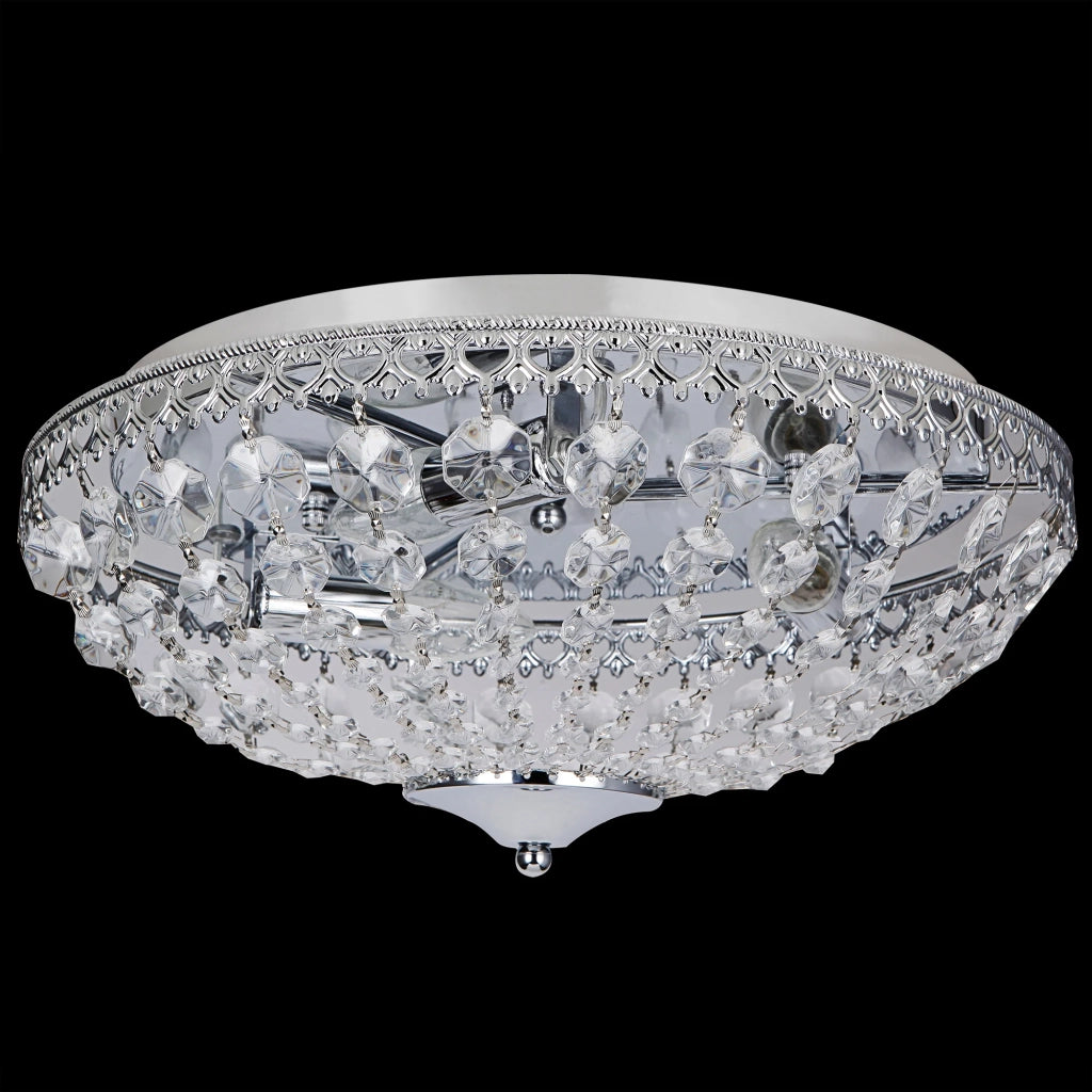 Plafoniera in cristallo lampada da soffitto in alluminio cristallo sintetico metallo diametro 16 cm cromo 40 cm 03_0003210