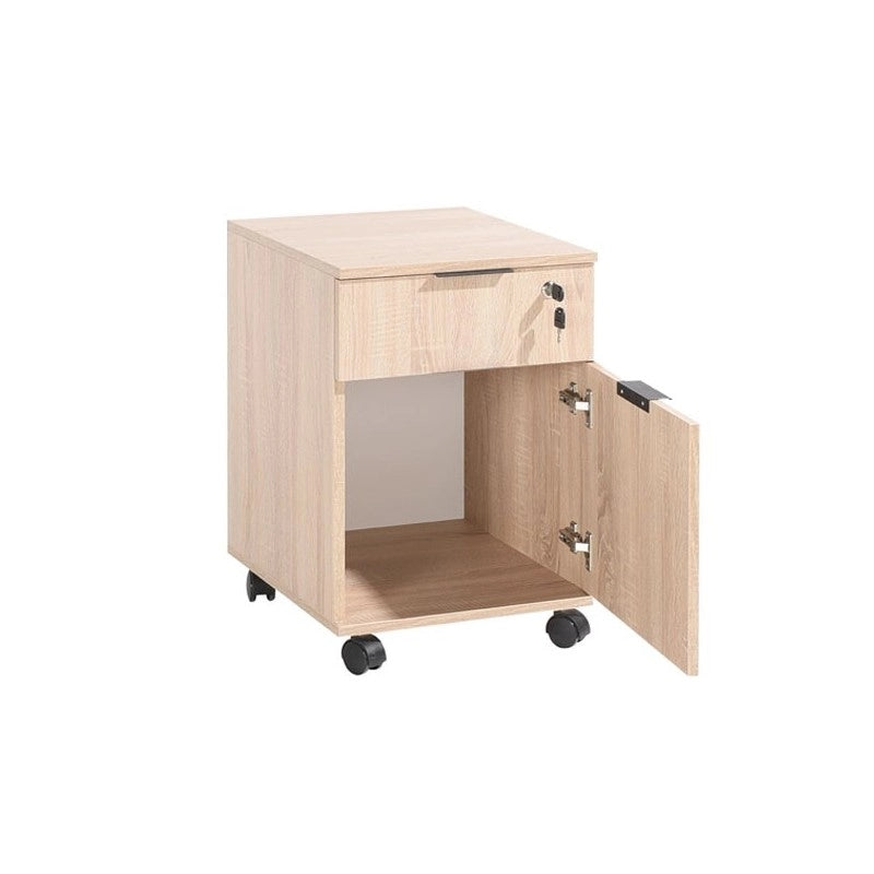 Cassettiera da ufficio con ruote colore sonoma cm 41x41xh.61 EFFEZ