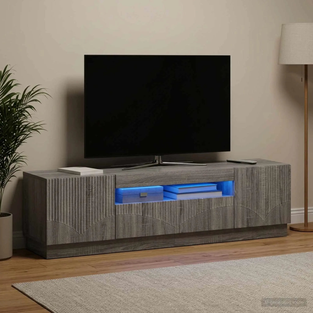 Mobile TV LED Sonoma grigio Legno ingegnerizzato 897351