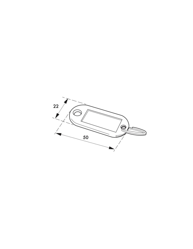 Portachiavi con etichetta PVC 73X38MM - 10 pezzi - THIRARD