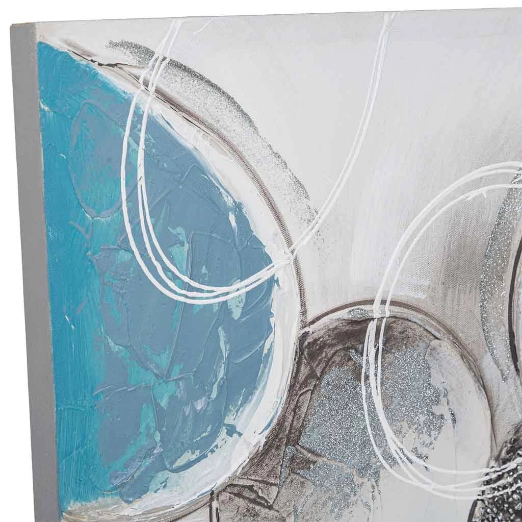 Quadro dipinto a mano con rilievo blu 60x60x3h