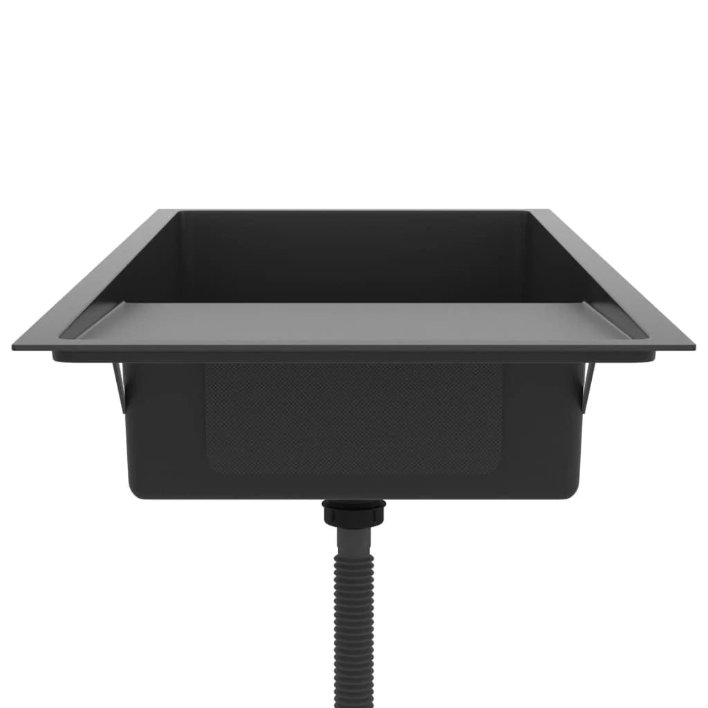 Lavello da cucina fatto a mano 100 x 44 cm acciaio inox nero 02_0002476