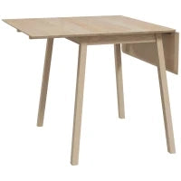 Tavolo Pieghevole Salvaspazio a 2 Ribalte per 2-4 Persone in Legno di Pino, Colore Legno Naturale