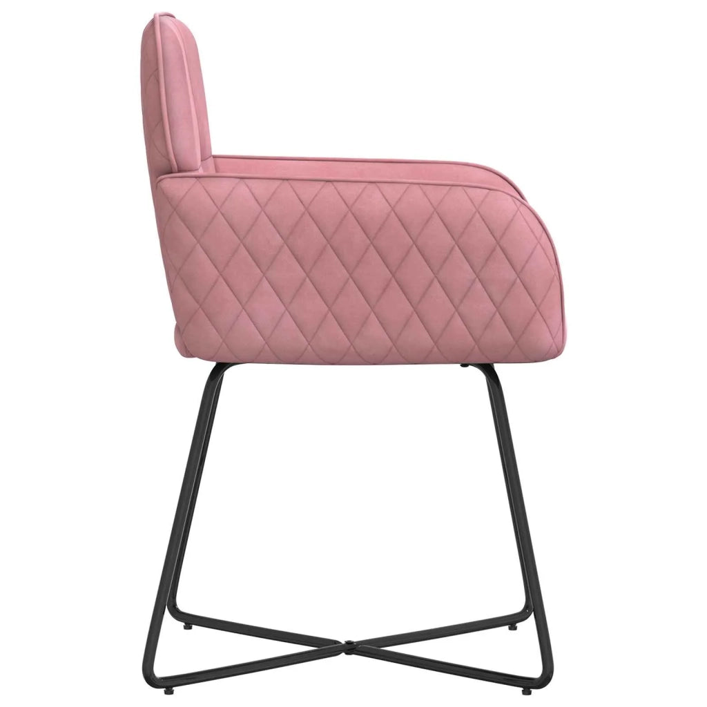 Sedie da pranzo 2 pz Velluto Rosa 59 x 56,5 x 86 cm 42034296