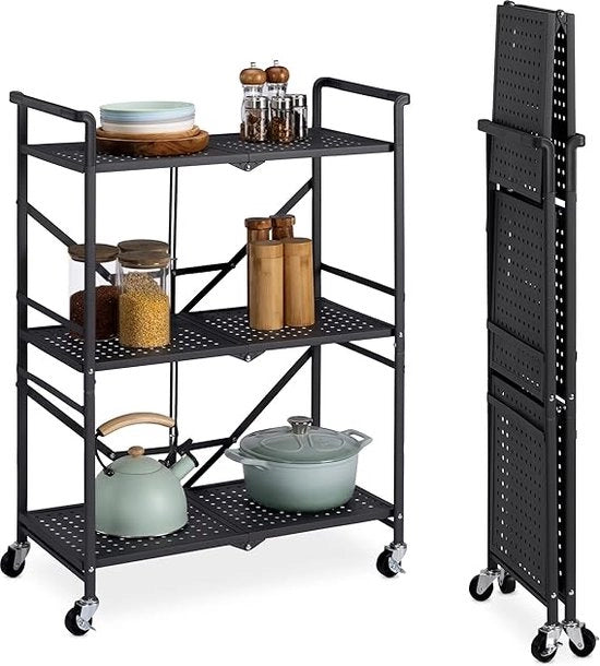 Carrello cucina stabile, vettura per servizio / Carrello per bevande su ruote - Carrello di stoccaggio 43,5 x 35,5 x 18 cm